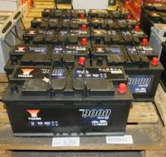 Vehicle batteries - 5x Yuasa YBX9096 12V 760A 70Ah, 3x Yuasa YBX9115 12V 800A 80Ah, 1x Yua