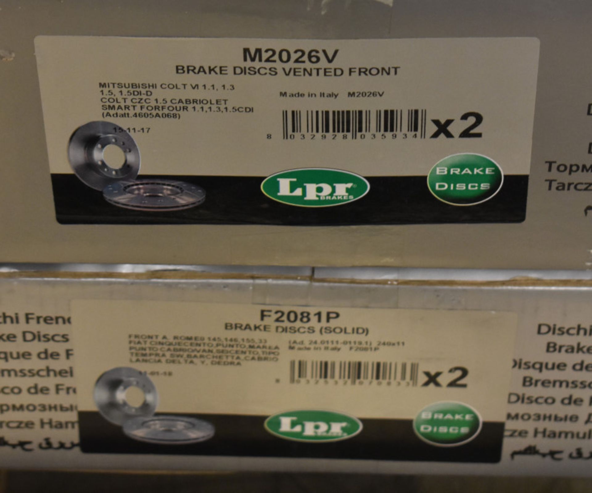 2x LPR Brake Disc Sets - models - M2026V & F2081P - Image 2 of 2