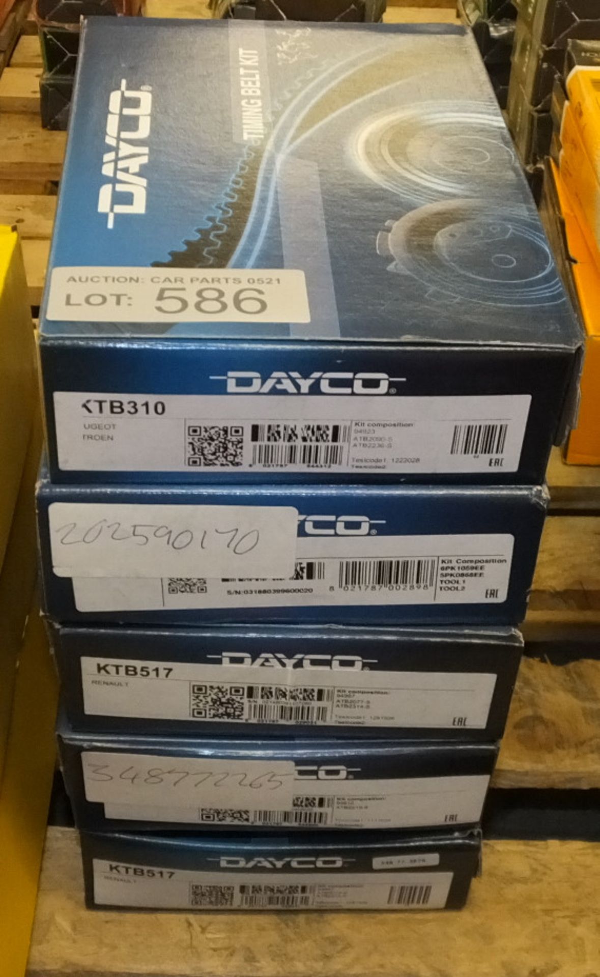 5x Dayco Timing Belt Kits - Please see pictures for examples of model numbers