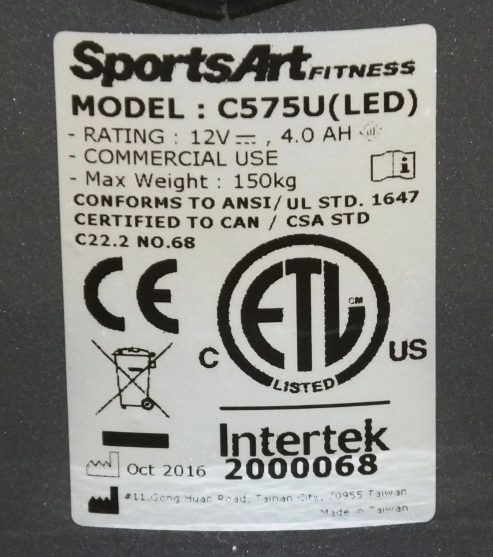 Sports Art Fitness C575U Upright Cycle - Image 11 of 11