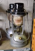 2x Kerosine tilley lamps - sliver base, black top