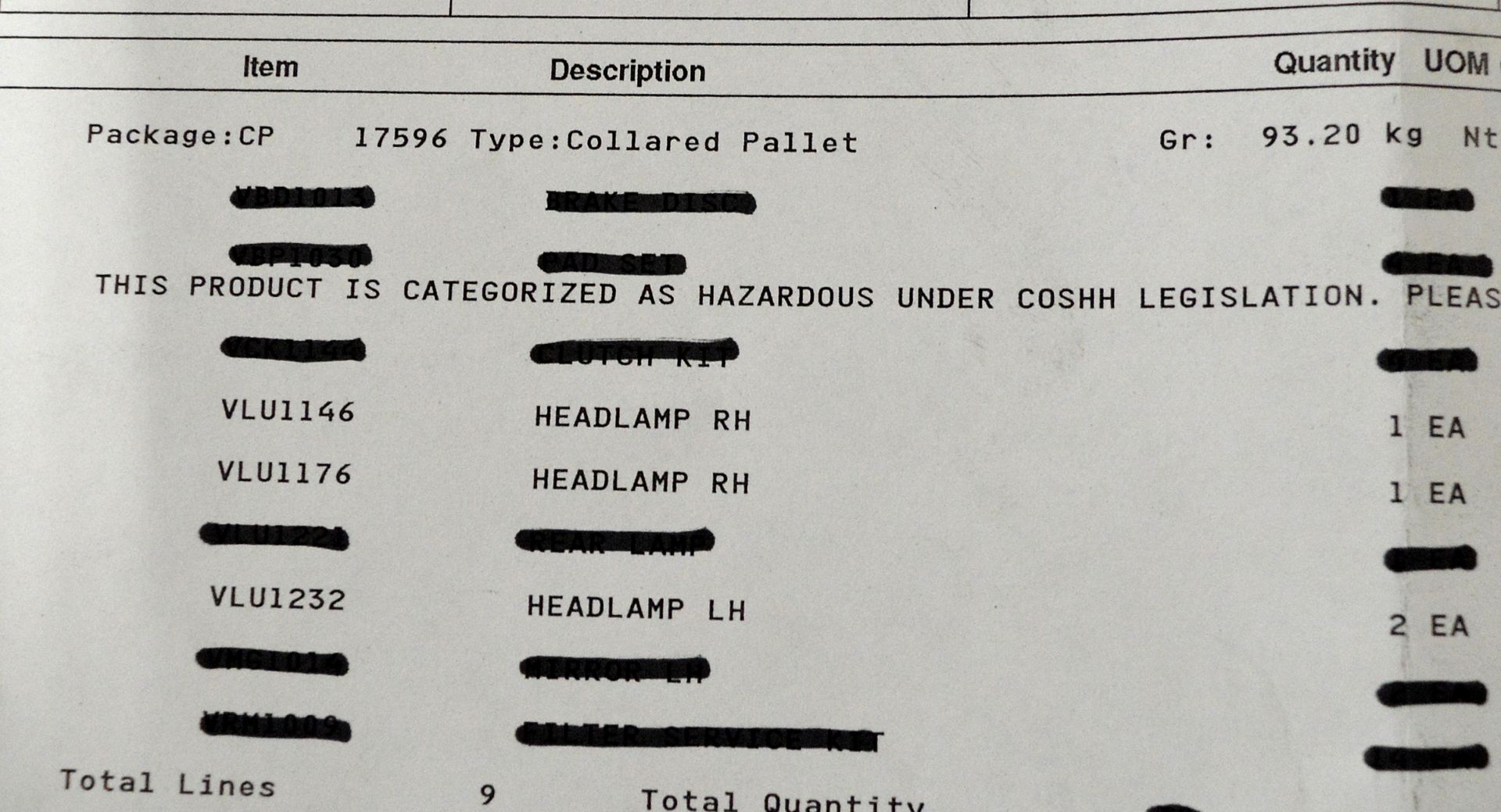 Vehicle parts - RH & LH headlamp assemblies, - see picture for itinerary for model numbers - Image 6 of 7