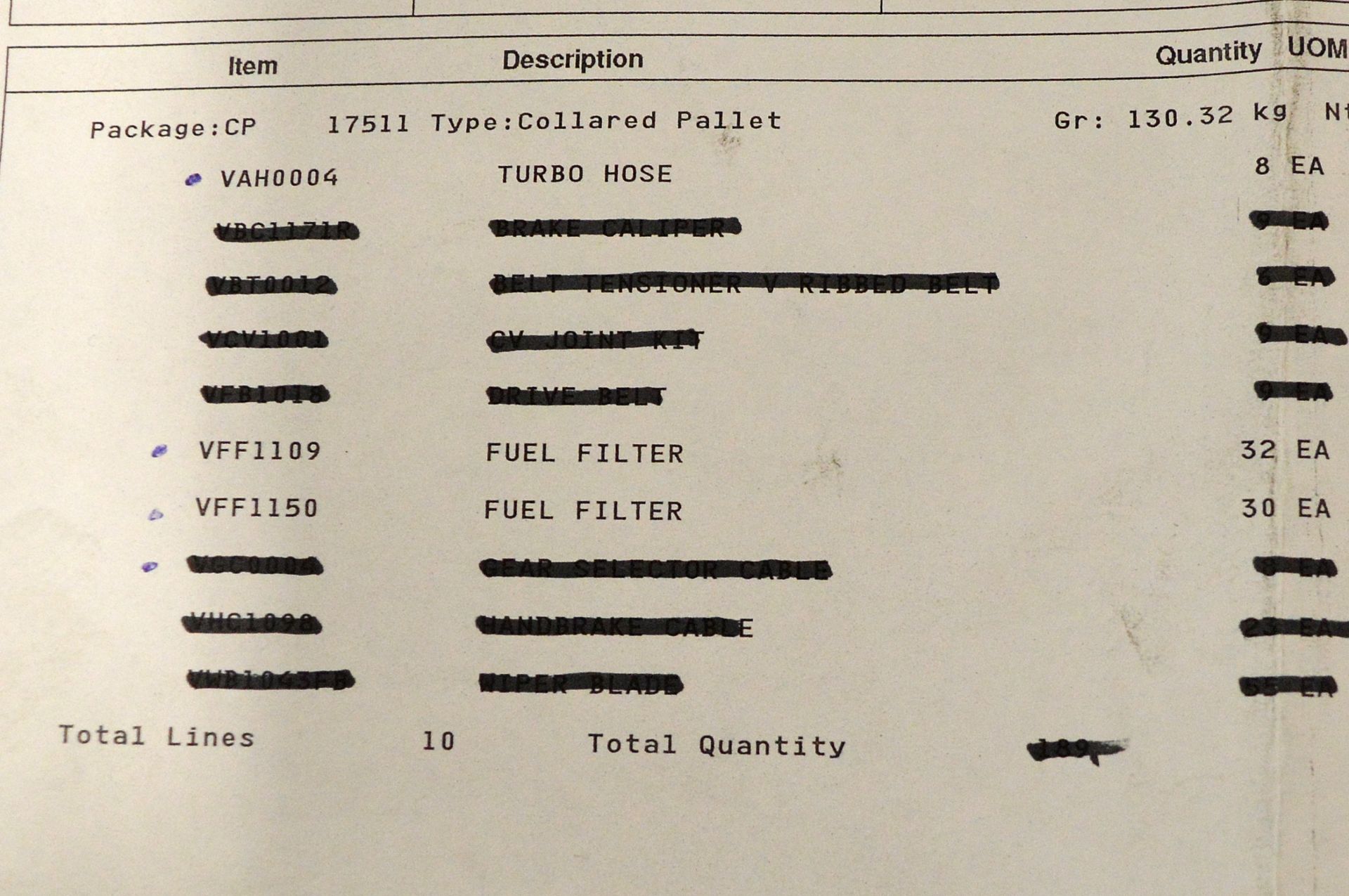 Vehicle parts - fuel filters, turbo hose - see picture for itinerary for model numbers and - Image 5 of 5