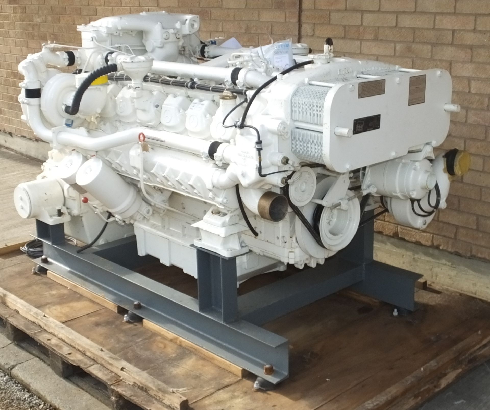 MTU 12V 183 engine - 610kW - 1310HP - 2100 RPM - looks to have only done test hours - very clean - Image 2 of 37