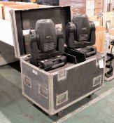 2x MAC 250 TV production lights in transit case - W 960mm x D 590mm x H 745mm on castors