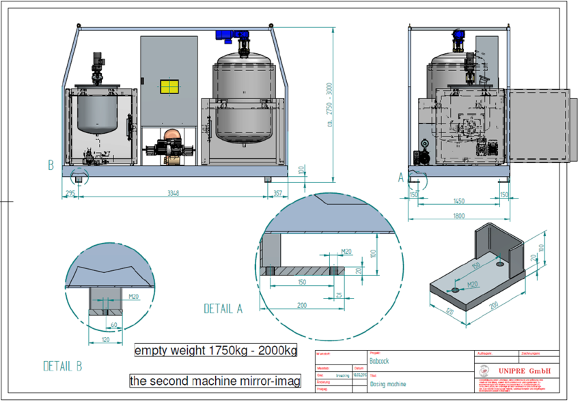 Unipre Europe Large Mixing Machine L 4000mm x W 1860mm x H 2900mm - LOW LOADER REQUIRED - Image 3 of 24