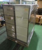 2x Filing Cabinets 4 Drawer L 470mm x W 620mm x H 1320mm, 2x Metal 4-Drawer Filing Cabinet