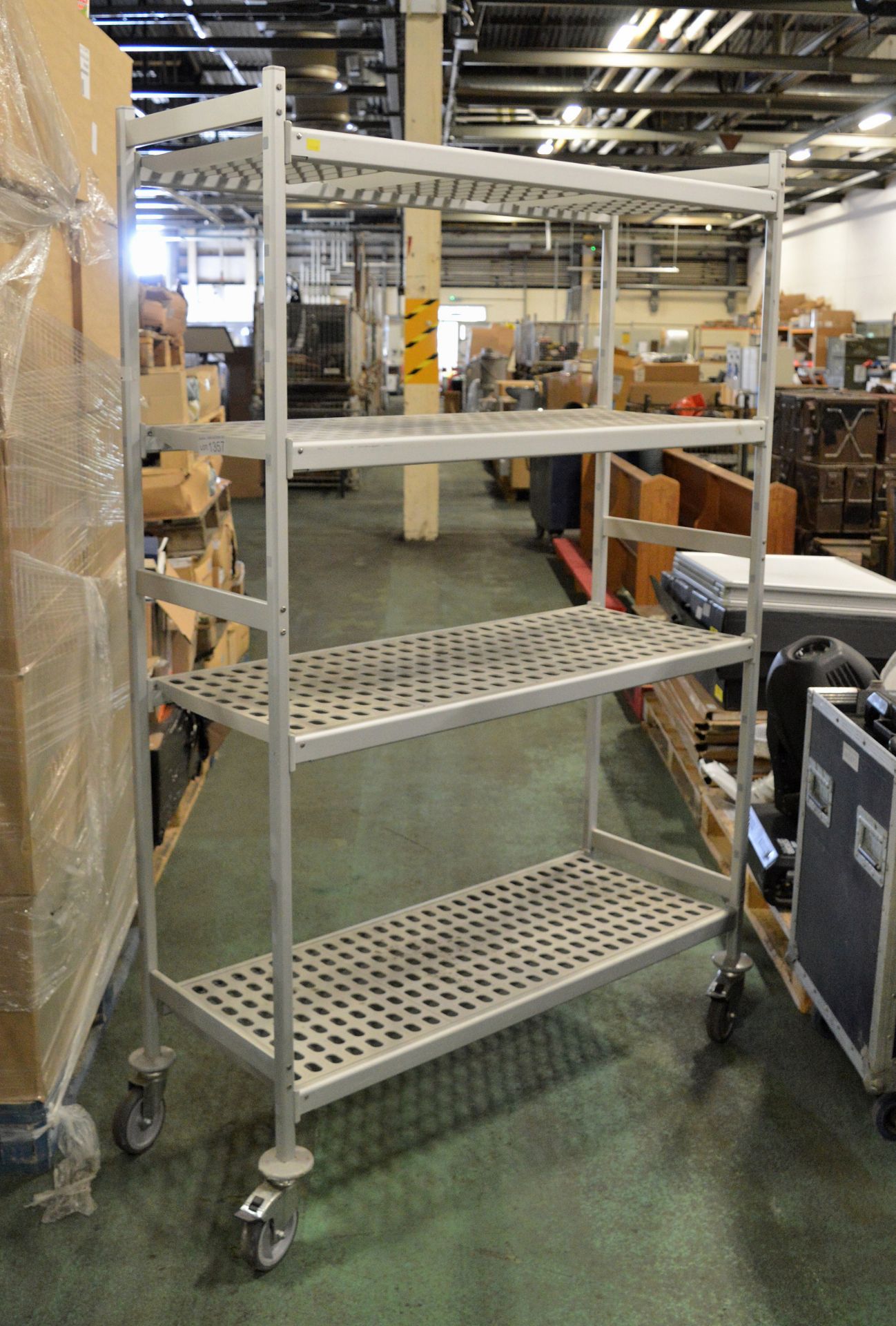 4 Tier Alloy And Plastic Mobile Racking L 1220mm x W 480mm x H 1880mm