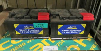 2x Vanfit Premium 12V Batteries 68Ah - TO BE SENT VIA PALLET DELIVERY ONLY