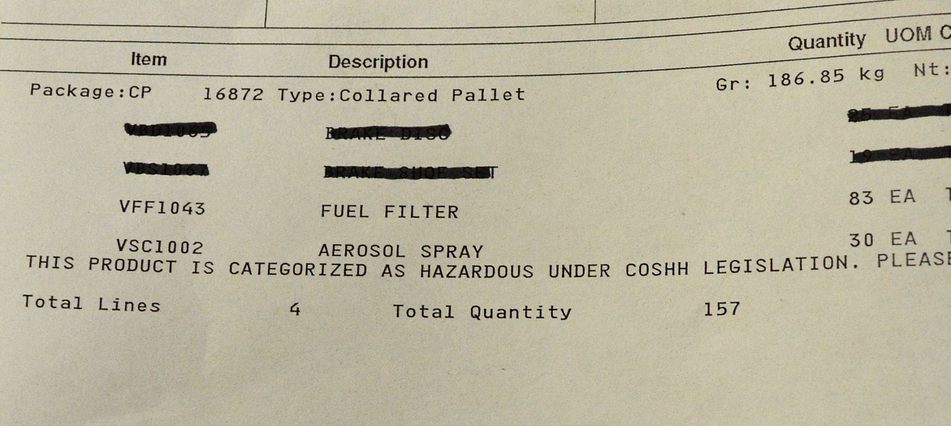 Vehicle parts - AC-90 multipurpose lubricant, fuel filters - see picture for itinerary for - Image 6 of 6