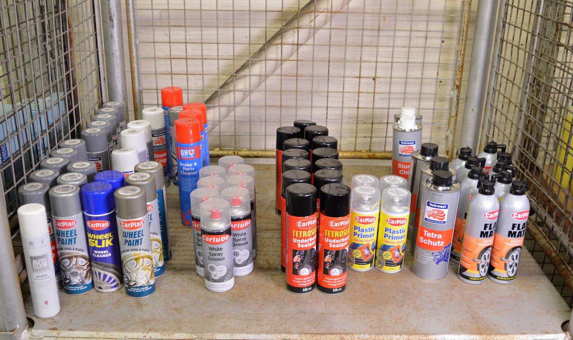 Various Car care sprays - Wheel paint, Stone chip, White spray grease, Underbody sealant,