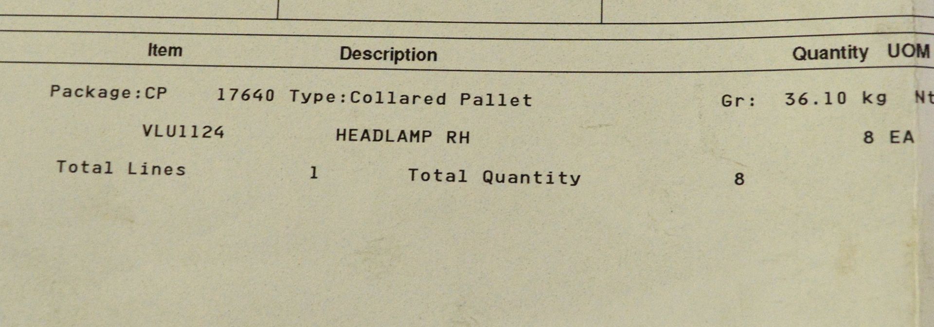 Vehicle parts - headlamps RH assemblies - see picture for itinerary for model numbers and - Image 4 of 4