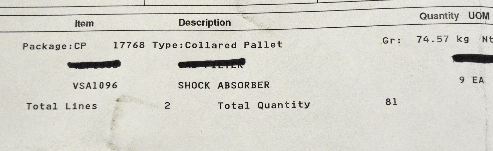 Vehicle parts - 9x VSA1096 shock absorbers - see picture for itinerary for model numbers a - Image 4 of 4