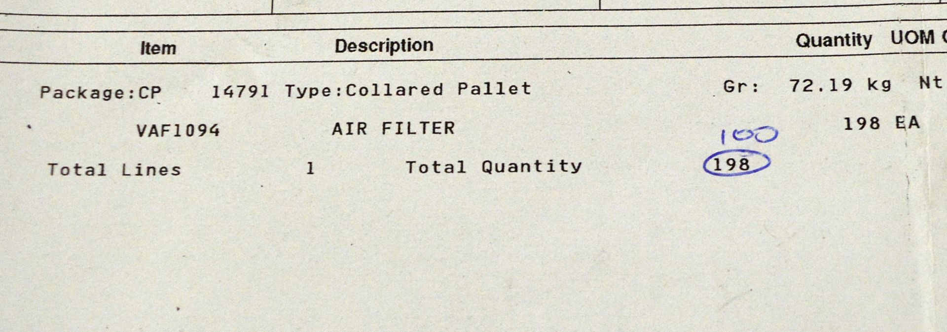 Vehicle parts - multipart VAF1094 filters - see picture for itinerary for model numbers an - Image 4 of 4