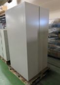 2x Metal Double Roller Door Cabinets L 1000mm x W 470mm x H 1970mm