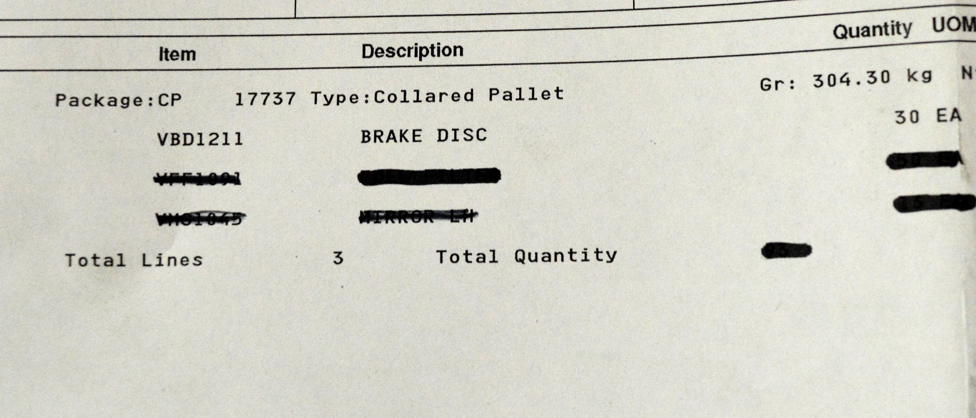 Vehicle parts - brake discs VBD1211 - see picture for itinerary for model numbers and quan - Image 4 of 4