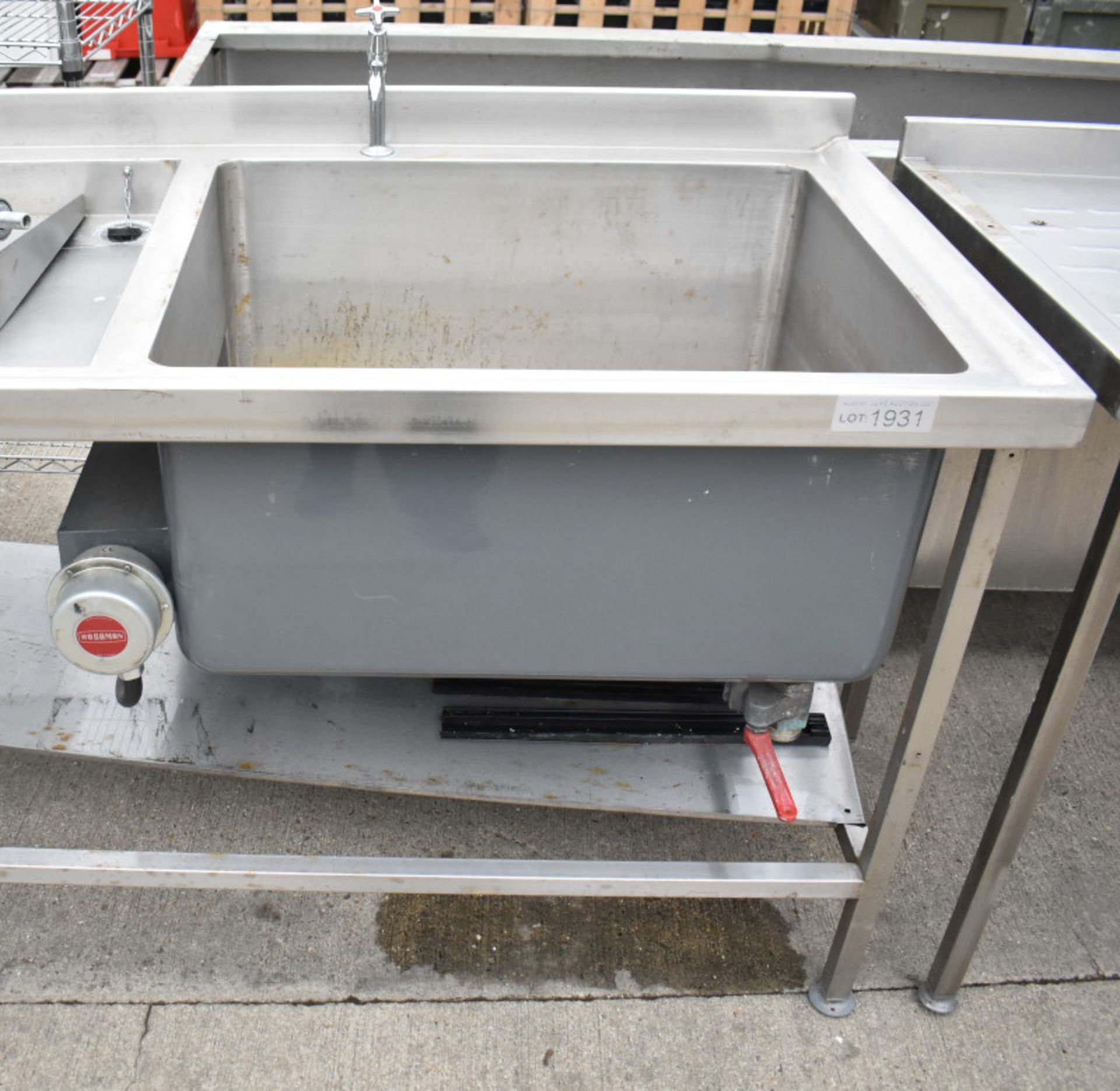Stainless steel Double drainer Prep Sink Unit L 2700mm x D 750mm x H 950mm - Image 2 of 5