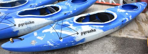 Pyrahna Fusion kayak - no paddles - blue / white