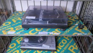 2x Technics 2012 turntables - working but the arms are in need of repair