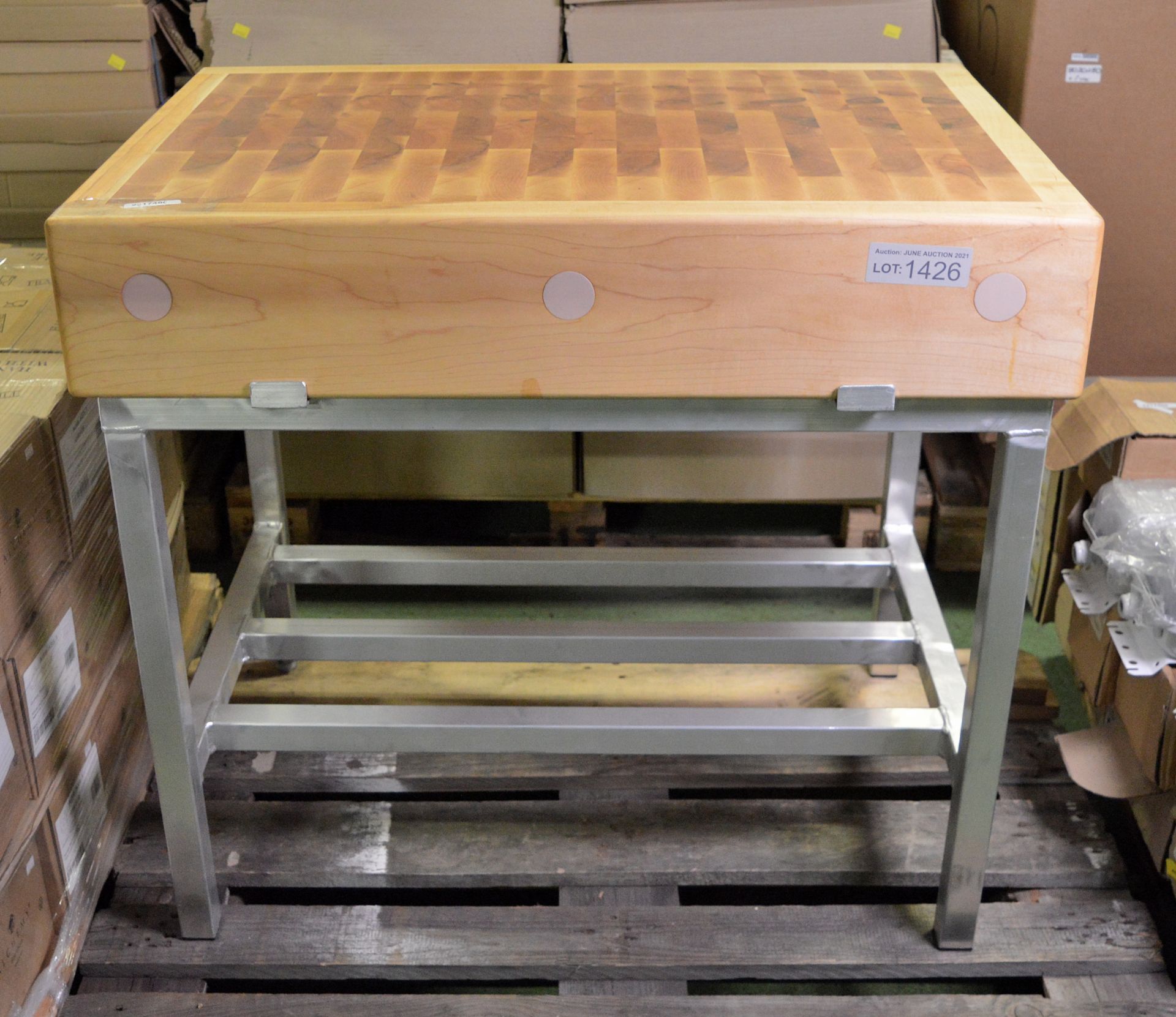 Butchers Block with Shelf H 840mm x W 880mm x D 620mm