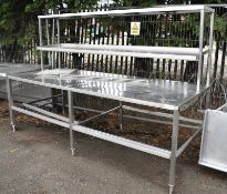 Stainless steel catering table - W 2700mm x D 1100mm x H 1810mm