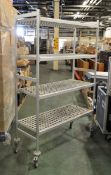 4 Tier Alloy And Plastic Mobile Racking L 1220mm x W 480mm x H 1880mm