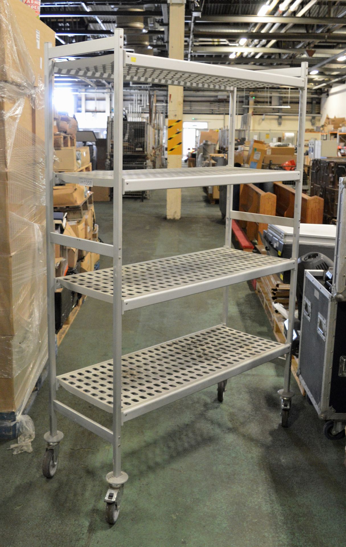 4 Tier Alloy And Plastic Mobile Racking L 1220mm x W 480mm x H 1880mm