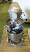 Hobbart A200N Mixer with Accessories - dough hook, whisk, paddle, guard