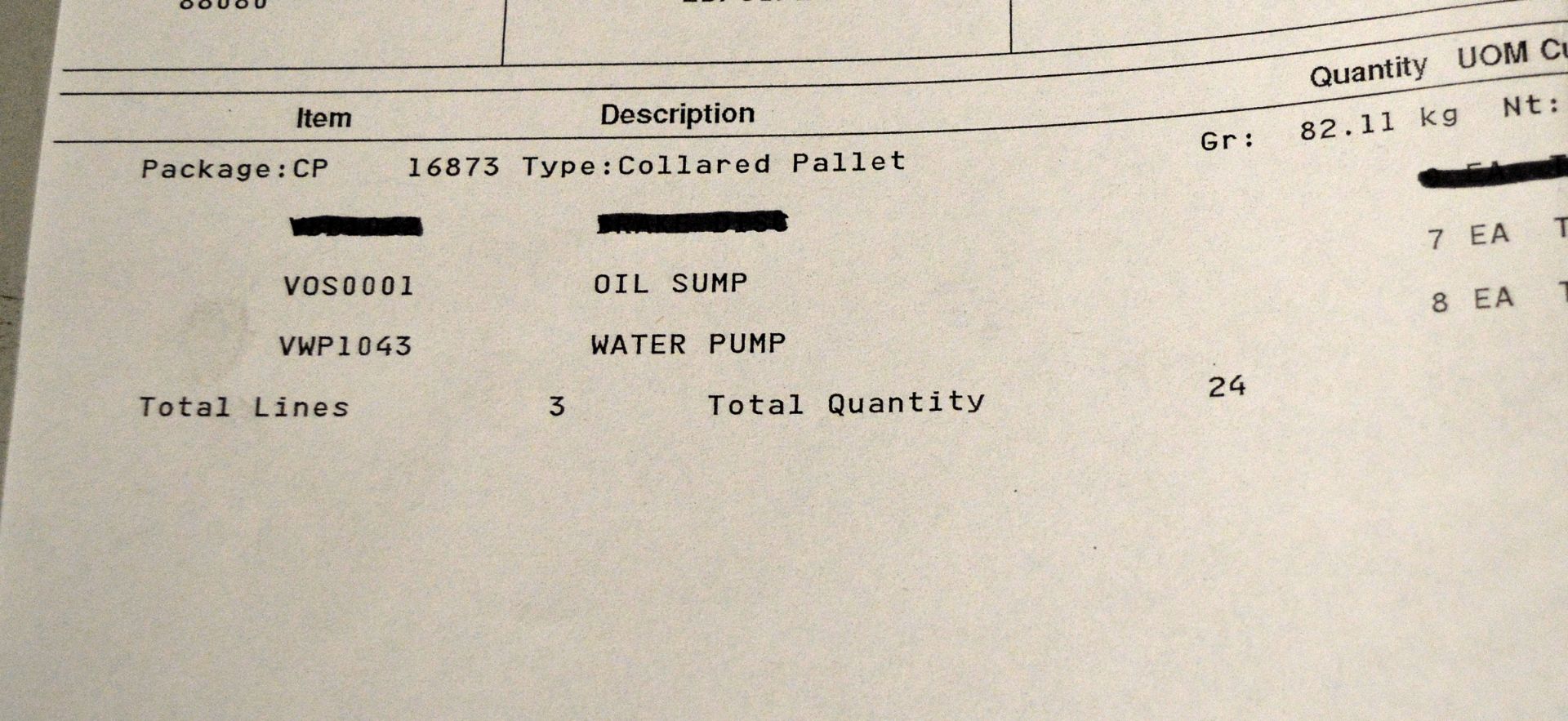 Vehicle parts - oil sumps, water pumps - see picture for itinerary for model numbers and q - Image 5 of 5