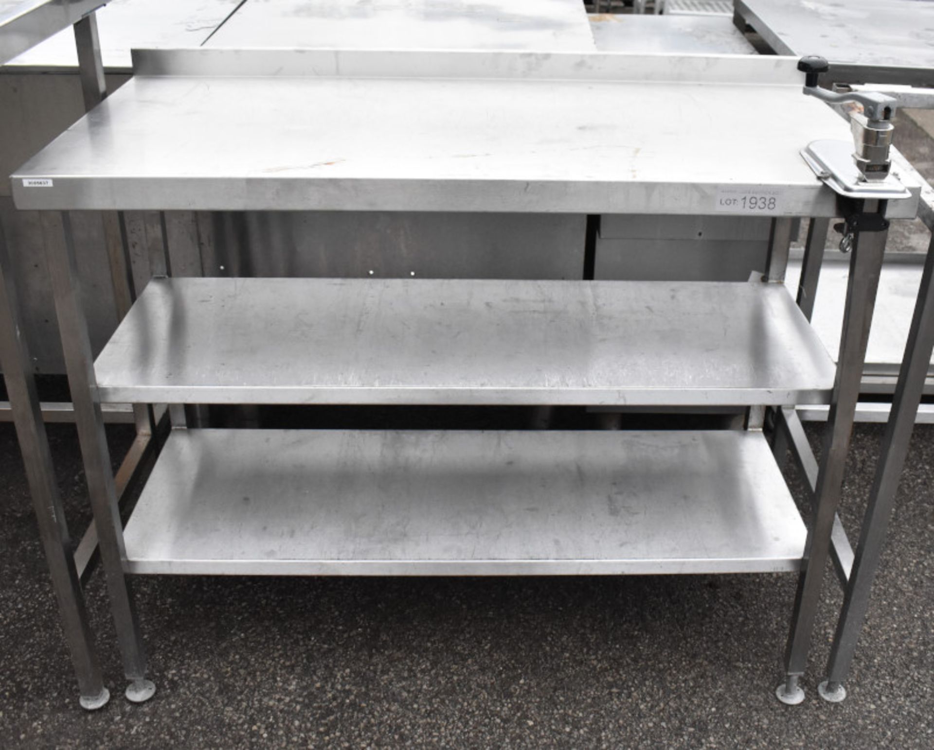 Stainless steel catering table with 2 under shelves - W 1200mm x D 600mm x H 940mm with in