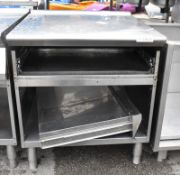 Electrolux catering stainless steel work top with under counter shelf - W 800mm x D 940mm
