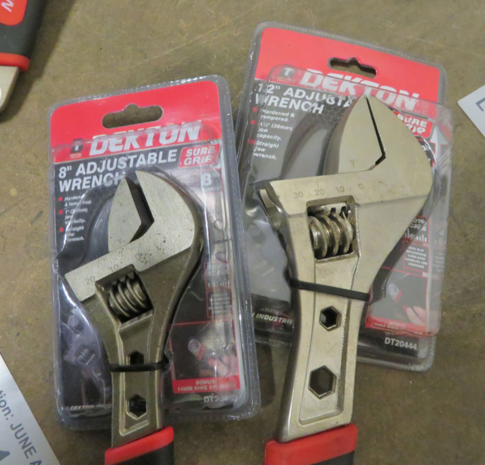 Dekton 8inch adjustable wrench, Dekton 12inch adjustable wrench - Image 2 of 2