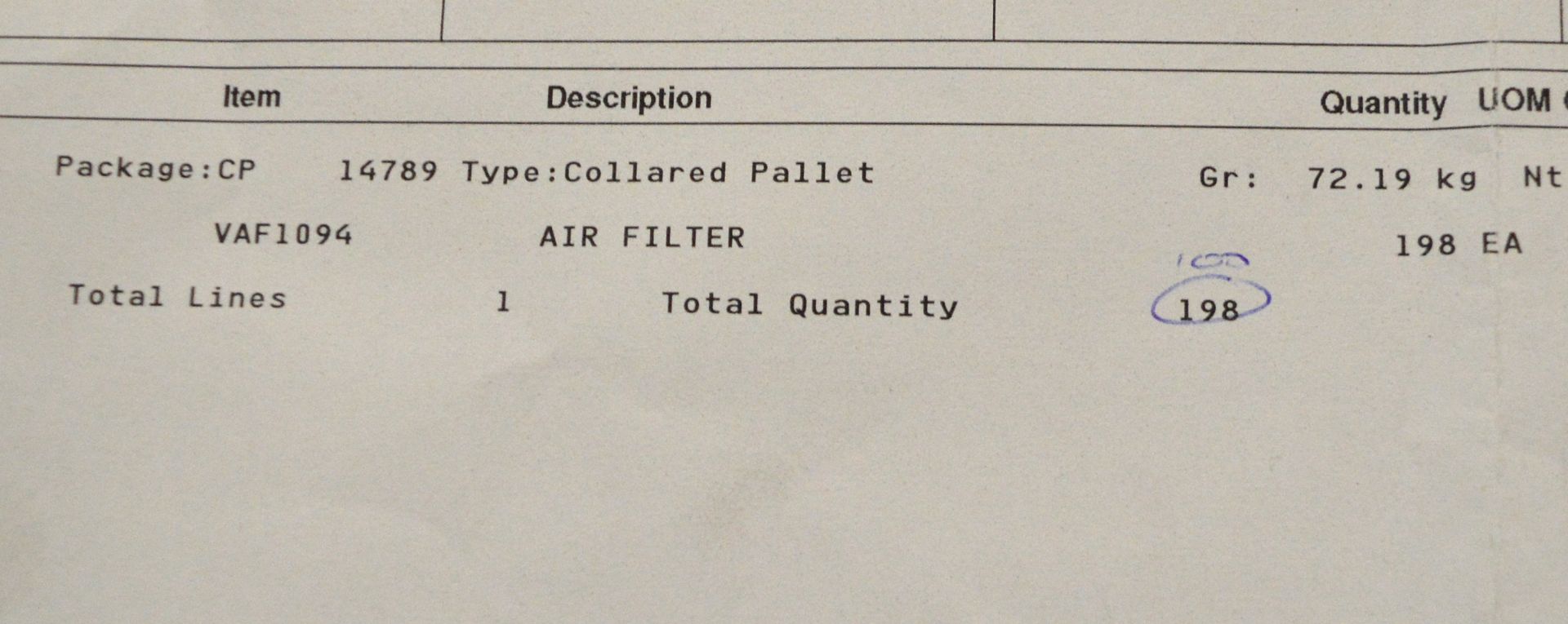 Vehicle parts - air filters - see picture for itinerary for model numbers and quantities - - Image 3 of 3