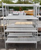 2x 4 Tier Alloy And Plastic Static Racking L 1220mm x W 370mm x H 1740mm