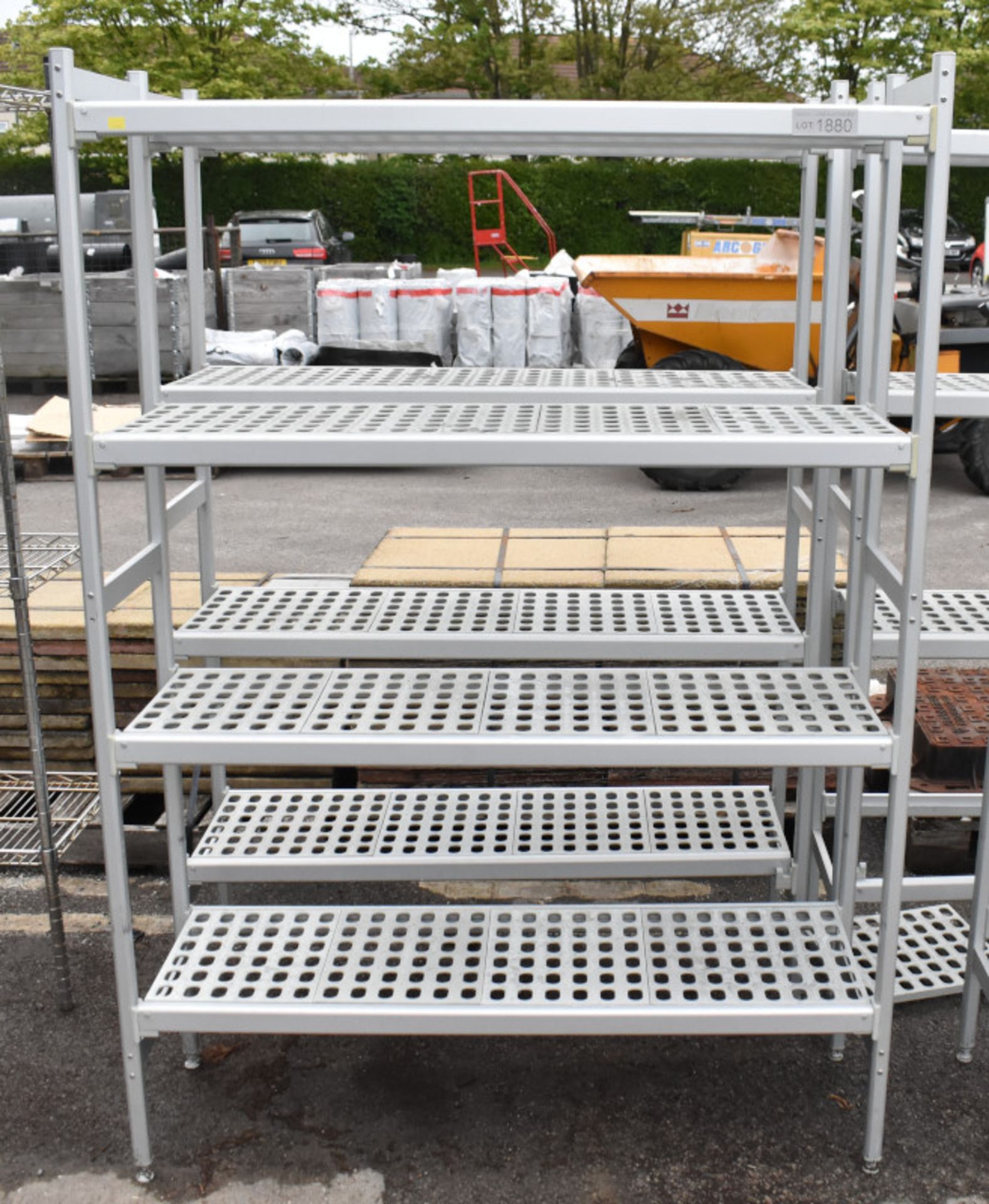 2x 4 Tier Alloy And Plastic Static Racking L 1220mm x W 370mm x H 1740mm