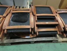 Billyoh set of garden furntiture - Wooden round table 1000mm diameter, 4x wooden frame can