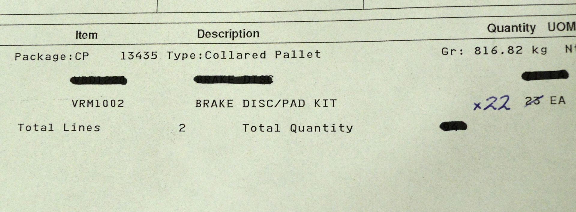 Vehicle parts - brake disc / pad kits - see picture for itinerary for model numbers and qu - Image 6 of 6