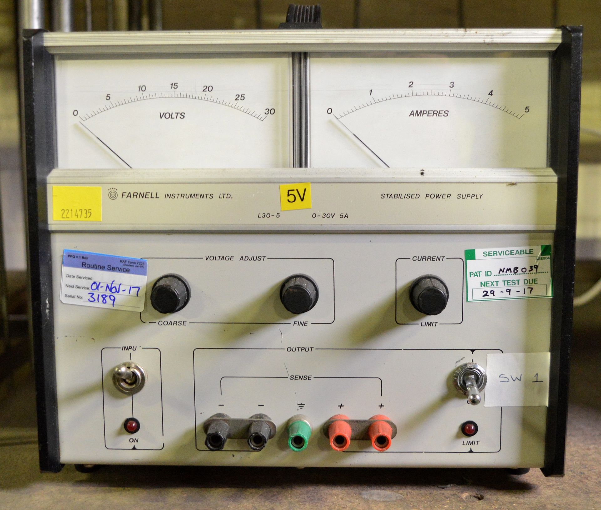 Farnell L30-5 0-30V 5A Stabilised Power Supply Unit - Image 2 of 2