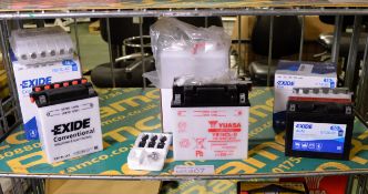 Exide Motorbike & Yuasa Batteries - Please see pictures for examples of serial numbers