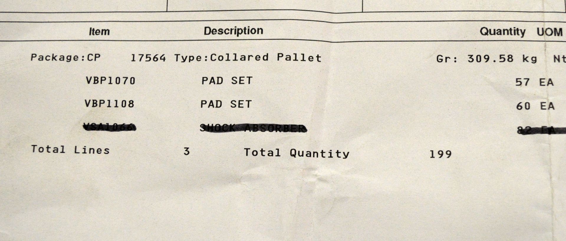 Vehicle parts - pad sets - see picture for itinerary for model numbers and quantities - Pl - Image 5 of 5