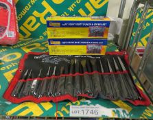 2x Marksman 14 piece heavy duty punch and chisel set