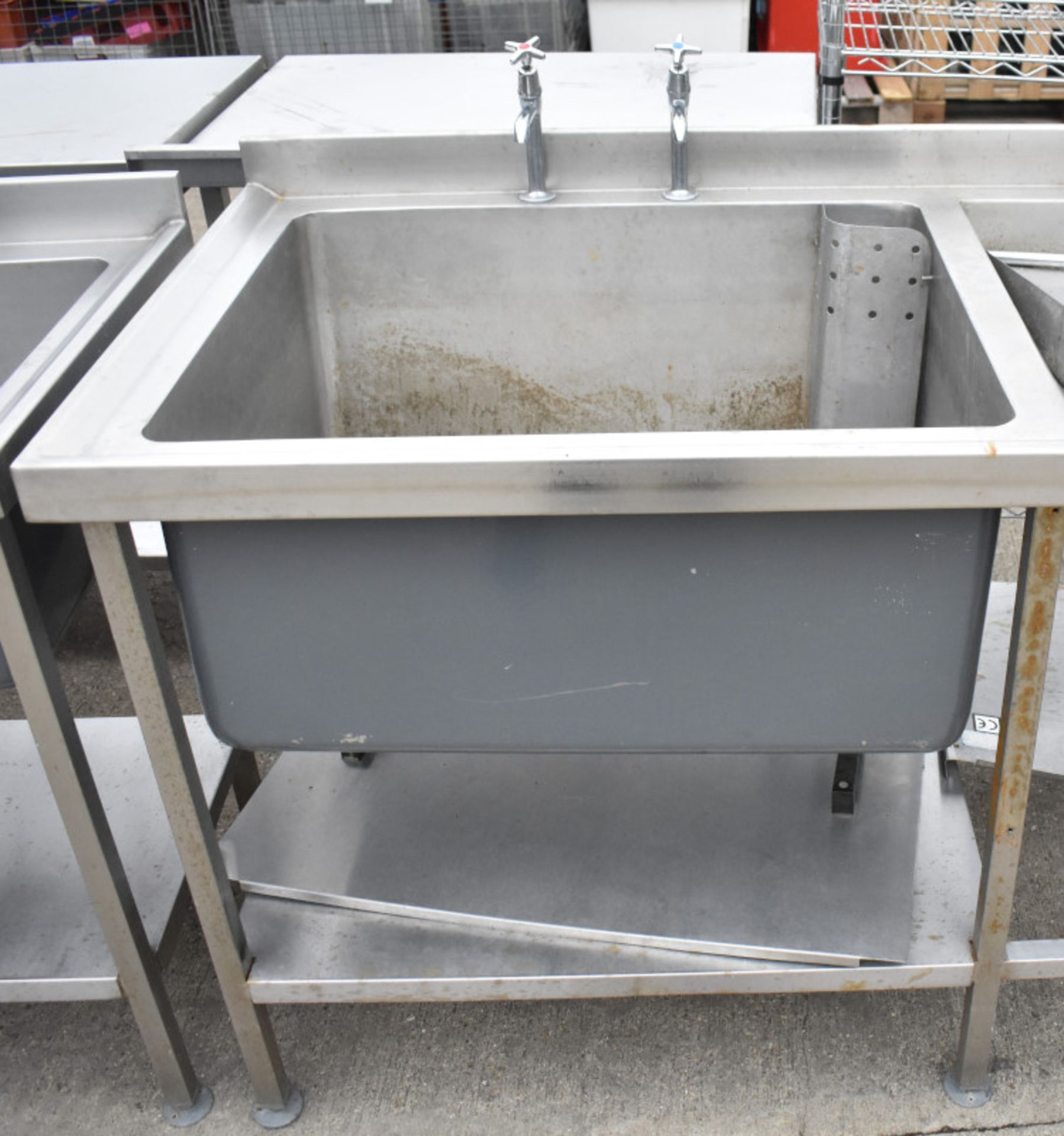 Stainless steel Double drainer Prep Sink Unit L 2700mm x D 750mm x H 950mm - Image 4 of 5