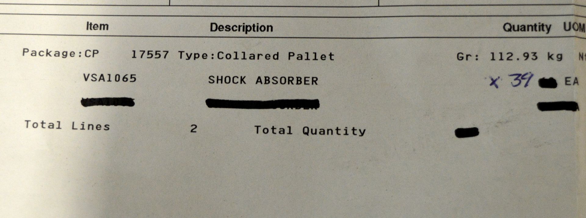 Vehicle parts - 39x VSA1065 shock absorbers - see picture for itinerary for model numbers - Image 4 of 4