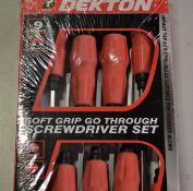 Dekton soft grip go through screwdriver set 9 piece