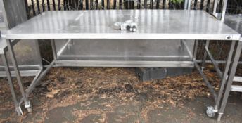 Stainless steel catering table - W 2050mm x D 1000mm x H 930mm