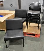 Various Black Vinyl Metal Frame Chairs - 2 types