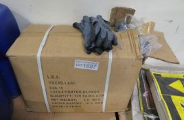 Size 10 latex coated gloves - 120 pairs