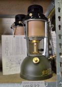 2x Kerosine tilley lamps - green base, black top