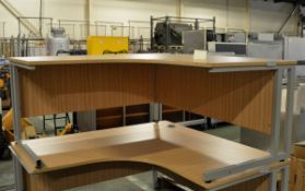 Light Oak Office Corner Workstation Scoop desk 1600 x 1600 x 800mm