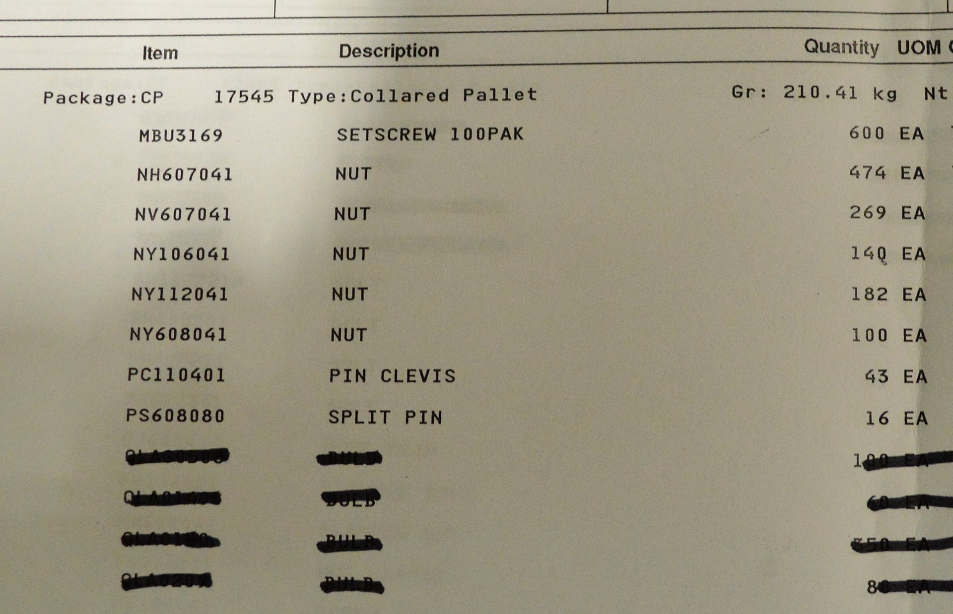 Vehicle parts - screws, bolts, nuts, wheel nut indicators, locknuts, clevis pins, washers, - Image 7 of 9